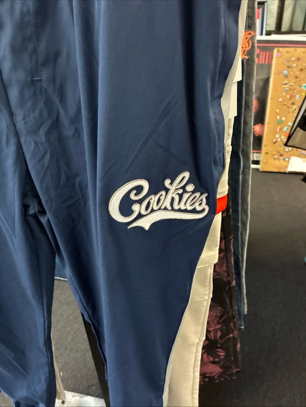 Cookies Bases Loaded Windbreaker Pants With Art Navy SZ XXL Joggers NWT New